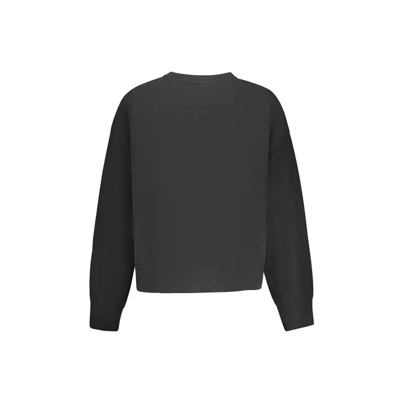 Felpa Maniche Lunghe Donna Nera Ricamo Nero miniatura 2