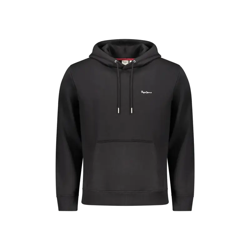 Felpa Maniche Lunghe Uomo Nera Ricamo Nero