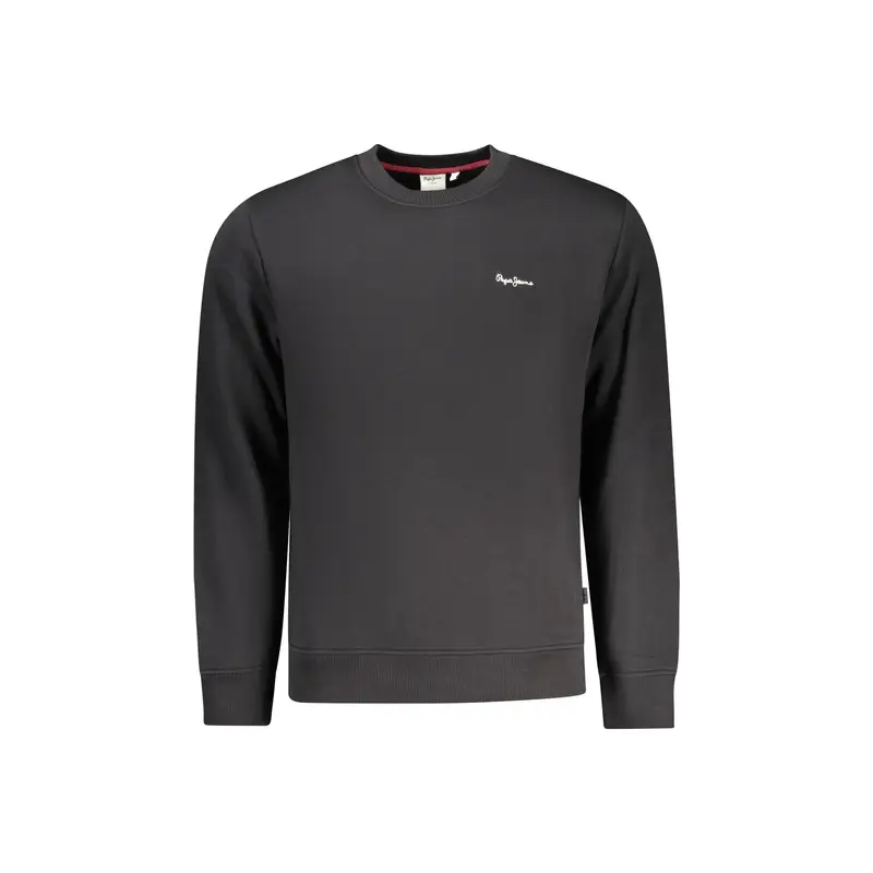 Felpa Maniche Lunghe Uomo Nera Ricamo Nero