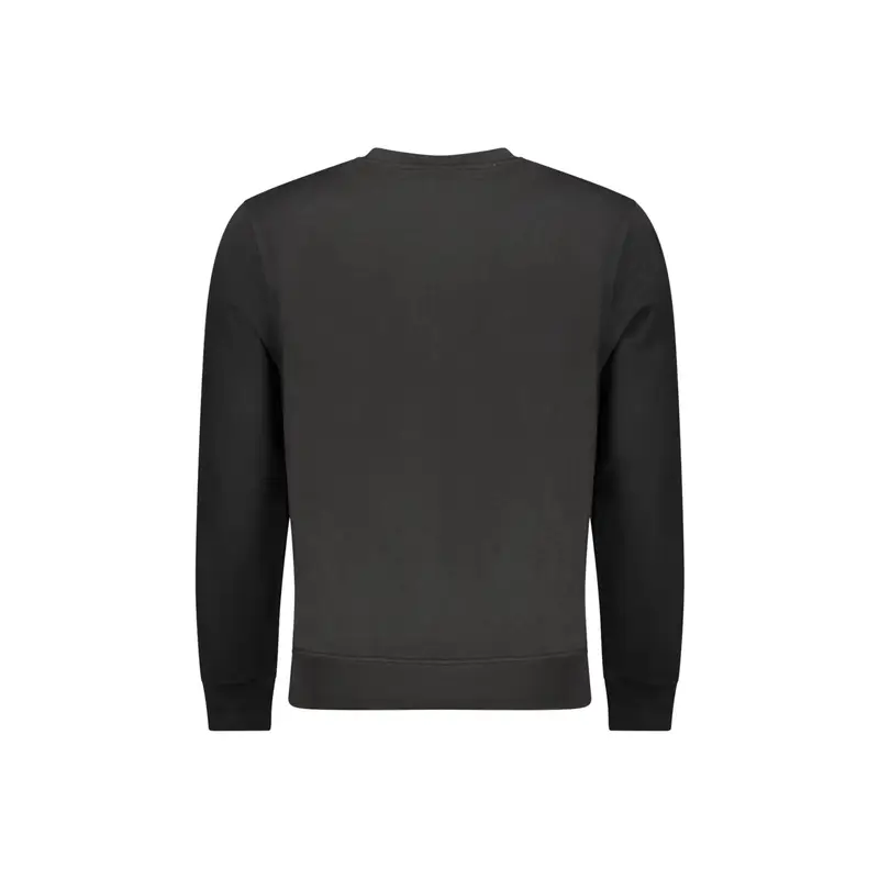 Felpa Maniche Lunghe Uomo Nera Stampa Logo Nero miniatura 2