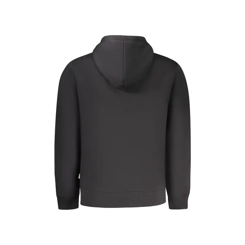 Felpa Maniche Lunghe Uomo Nera Zip Ricamo Nero miniatura 2