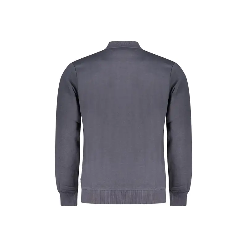 Felpa Uomo Blu Zip Felpata Sustainable Logo miniatura 2