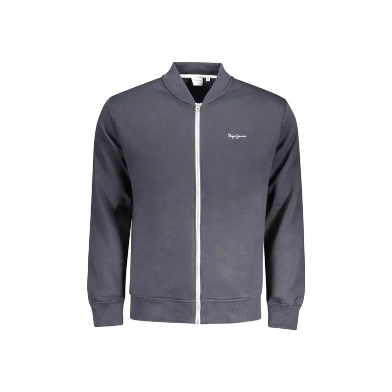 Felpa Uomo Blu Zip Felpata Sustainable Logo