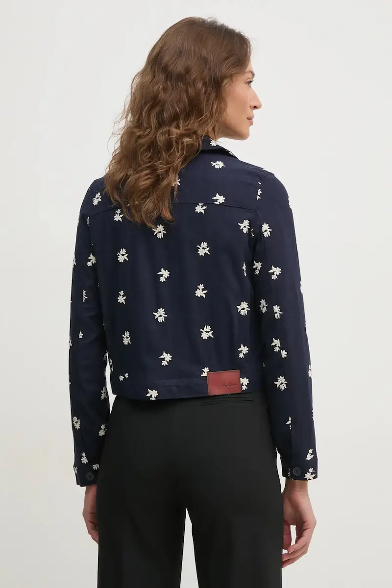 giacca con aggiunta di lino GEORGINA colore blu navy PL402529 miniatura 3