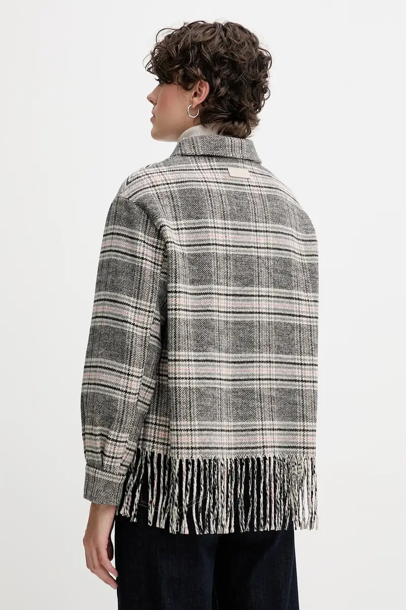 giacca con lana colore grigio PL4024341 miniatura 3