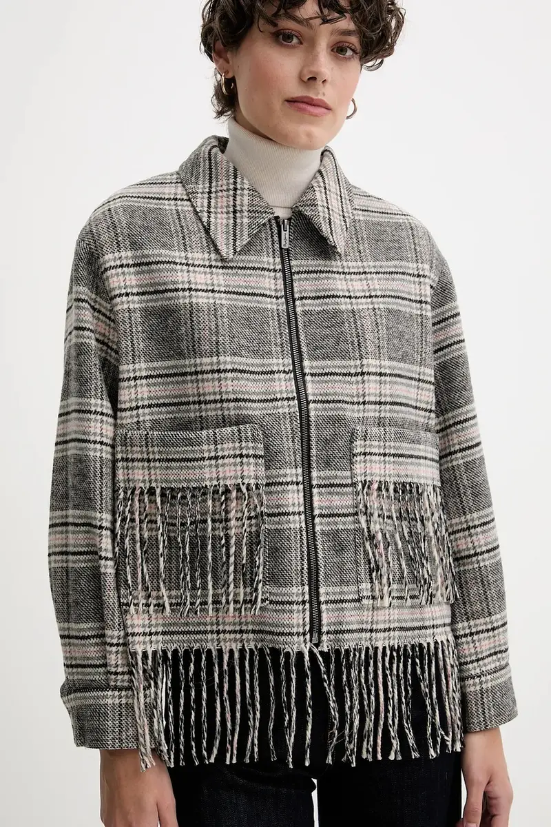 giacca con lana colore grigio PL4024341 miniatura 4