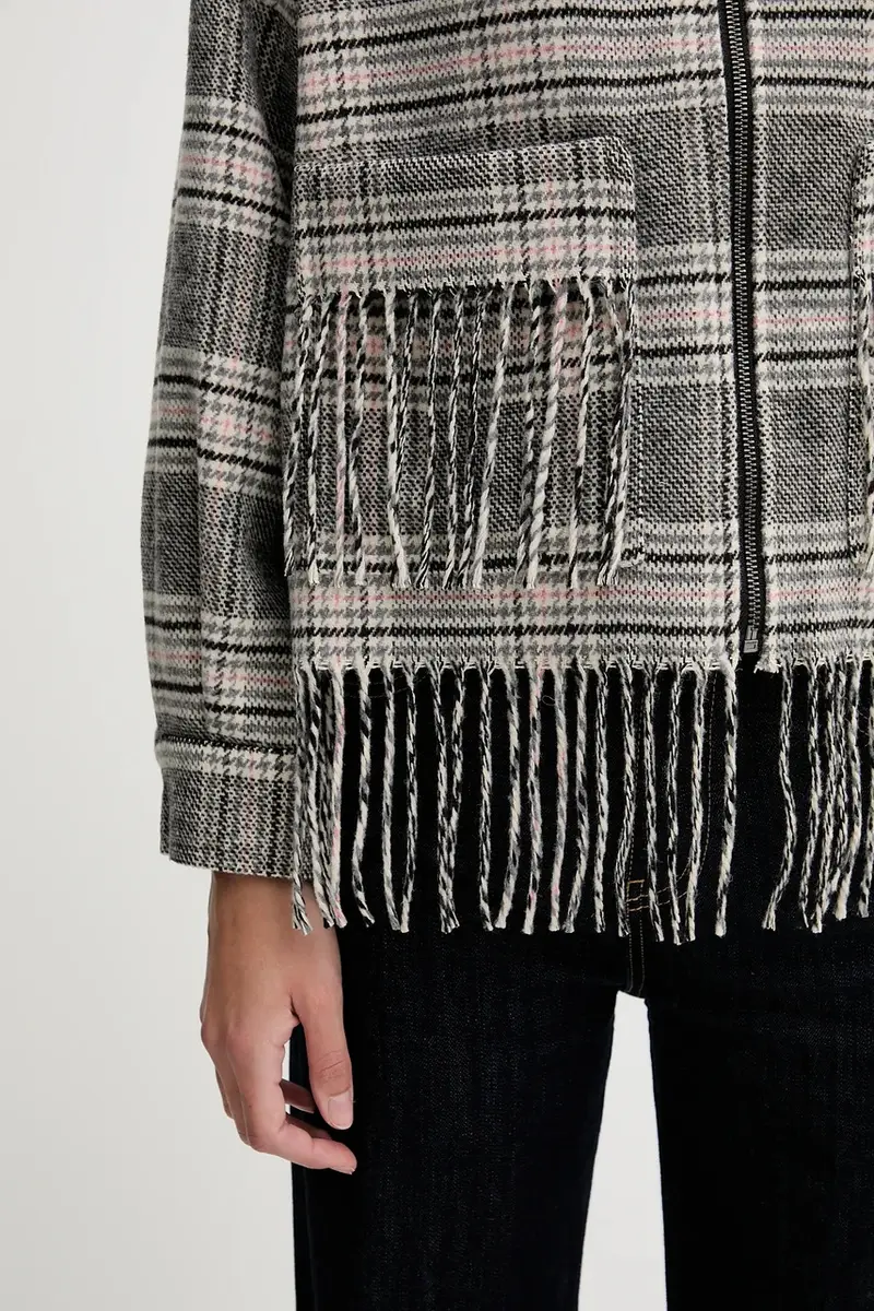 giacca con lana colore grigio PL4024341 miniatura 5