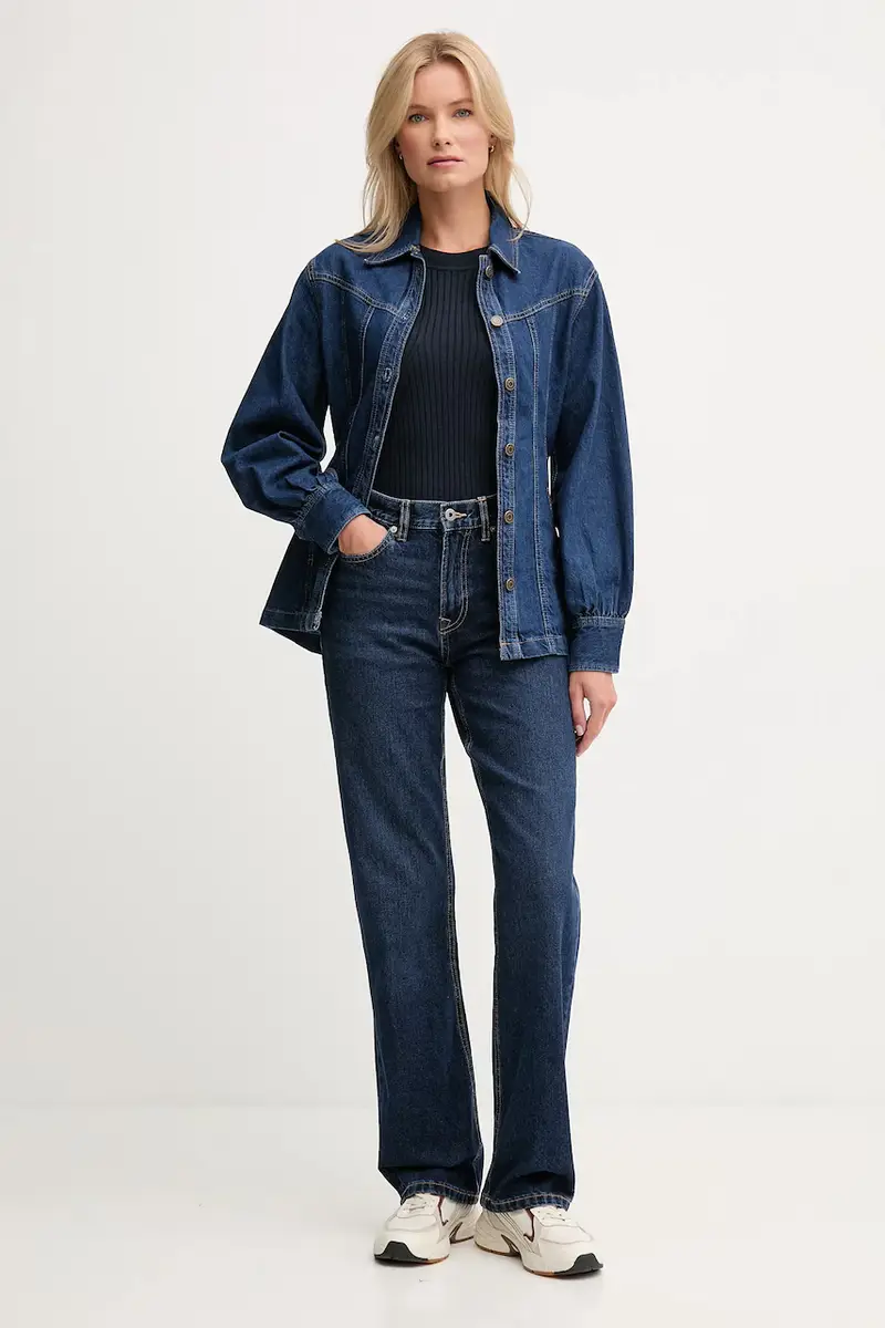 giacca di jeans colore blu PL4024328 miniatura 2