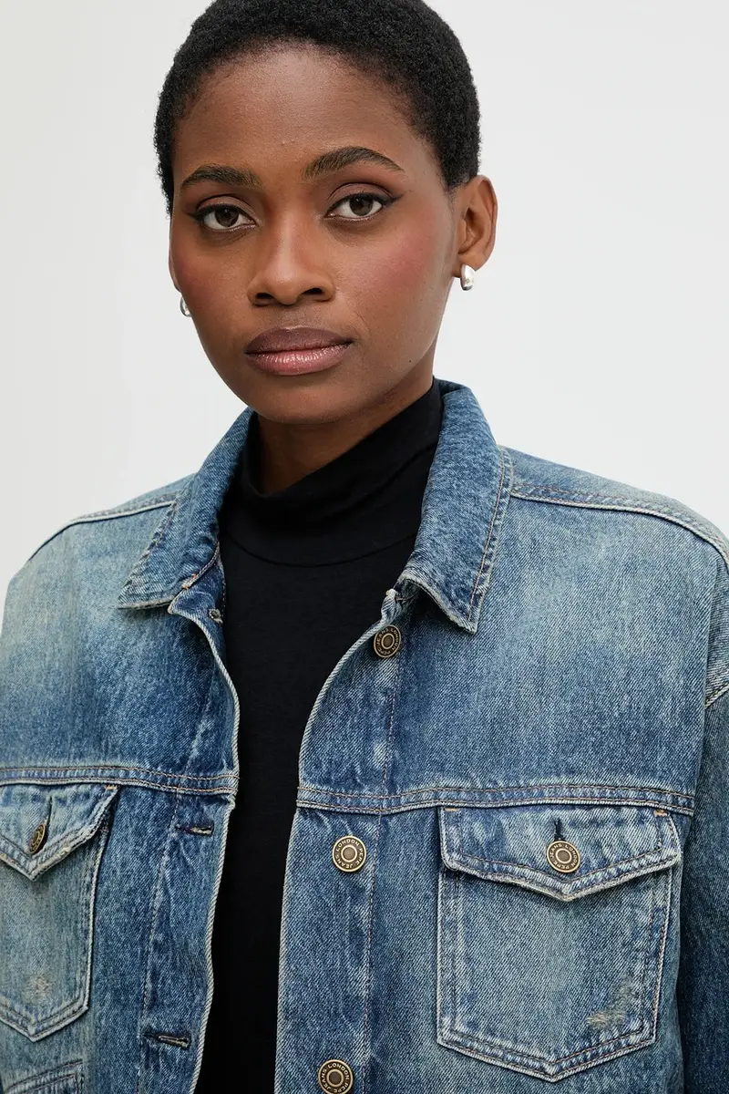 giacca di jeans colore blu PL40243325W0 miniatura 4