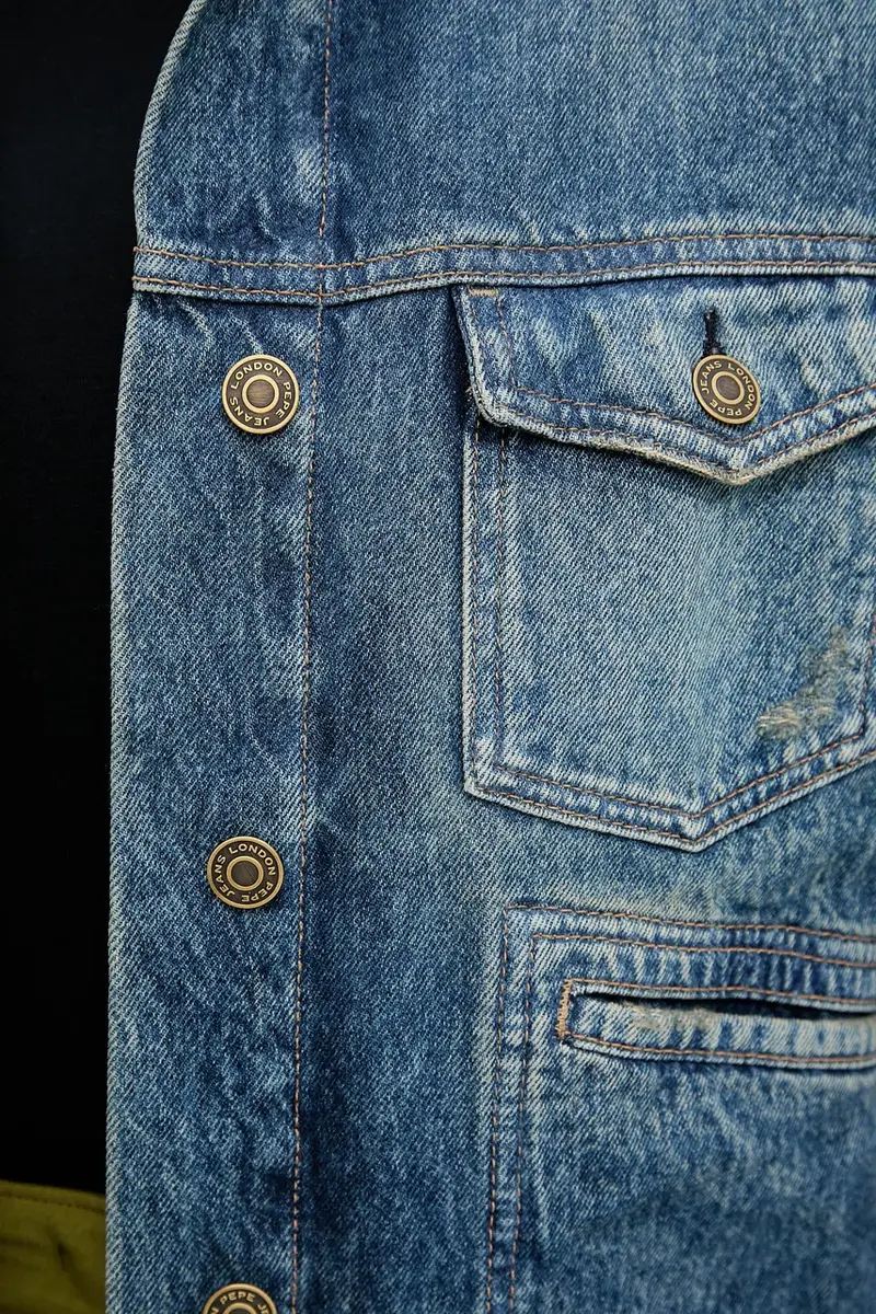 giacca di jeans colore blu PL40243325W0 miniatura 5