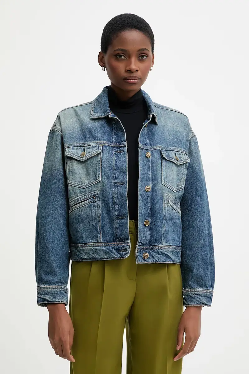 giacca di jeans colore blu PL40243325W0