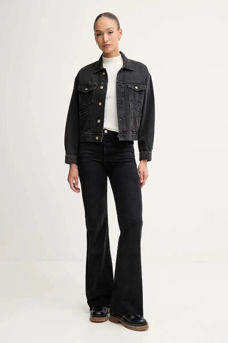 giacca di jeans colore nero PL40243329W0 miniatura 2