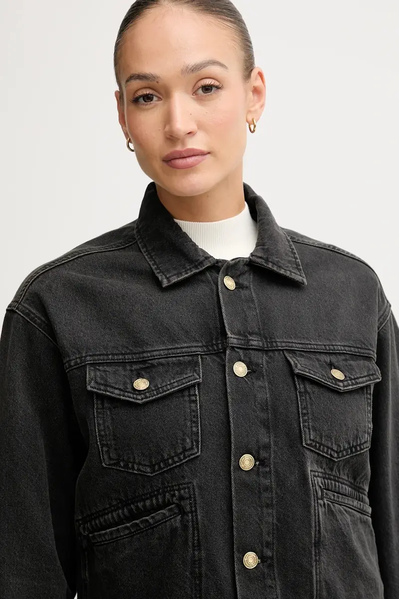 giacca di jeans colore nero PL40243329W0 miniatura 4