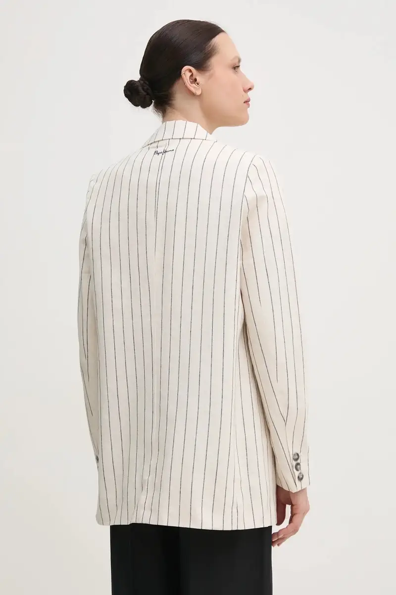 giacca in lino HANNAH colore beige PL402589 miniatura 3