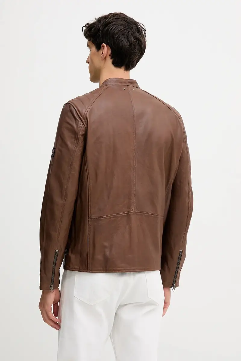 giacca in pelle colore marrone PM4027178 miniatura 3