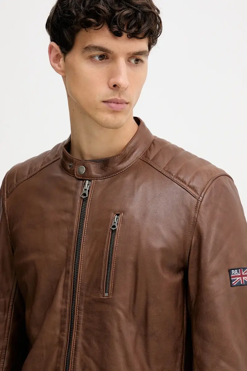 giacca in pelle colore marrone PM4027178 miniatura 4