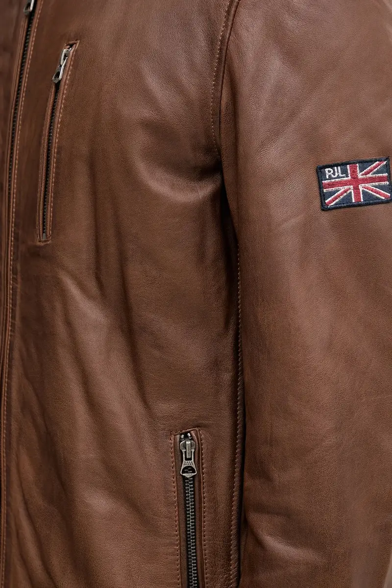 giacca in pelle colore marrone PM4027178 miniatura 5