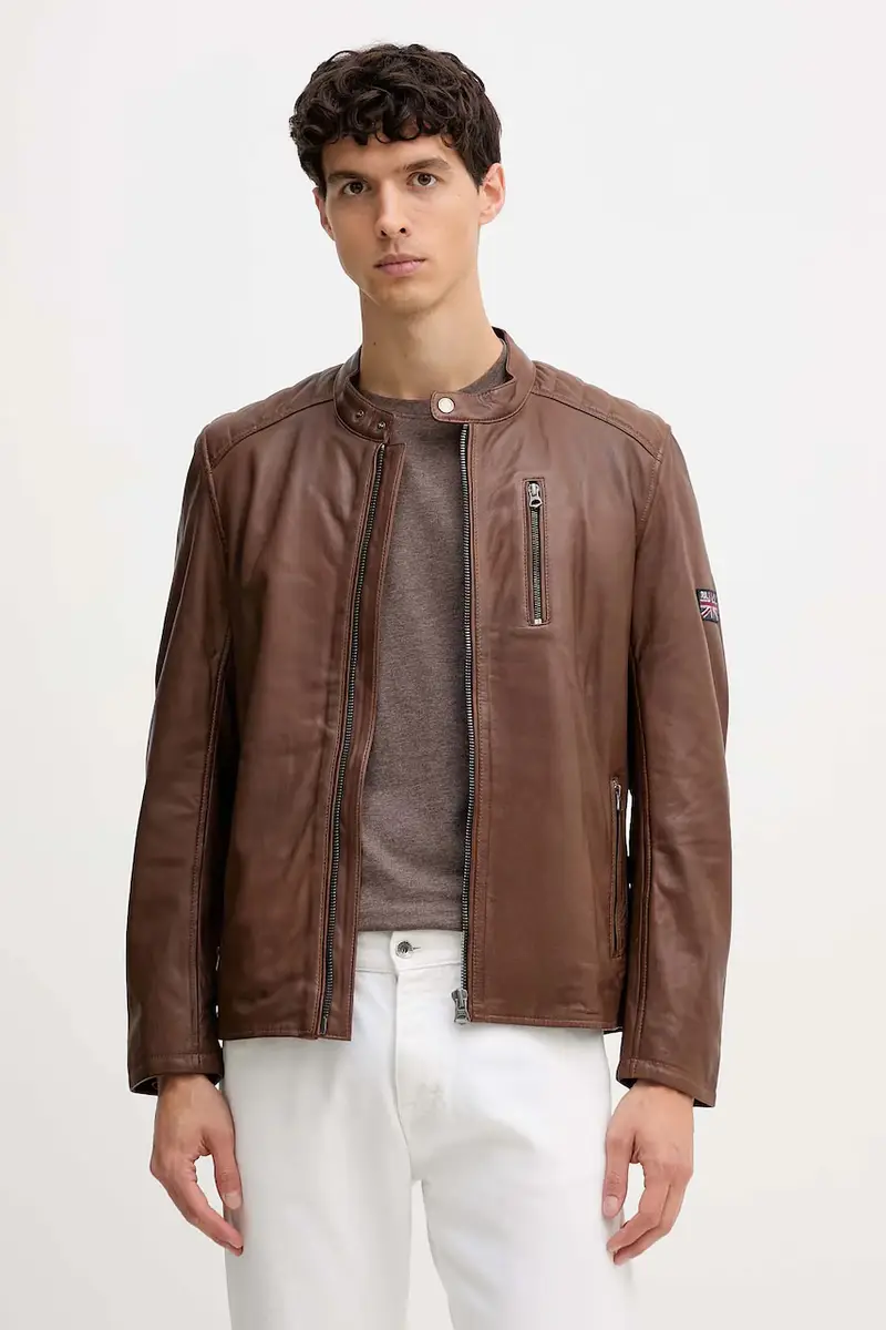 giacca in pelle colore marrone PM4027178