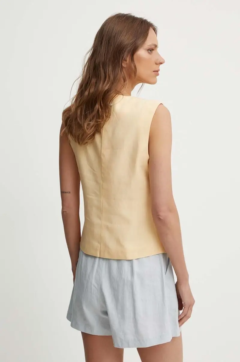 gilè con aggiunta di lino ADITI colore arancione PL402420 miniatura 3