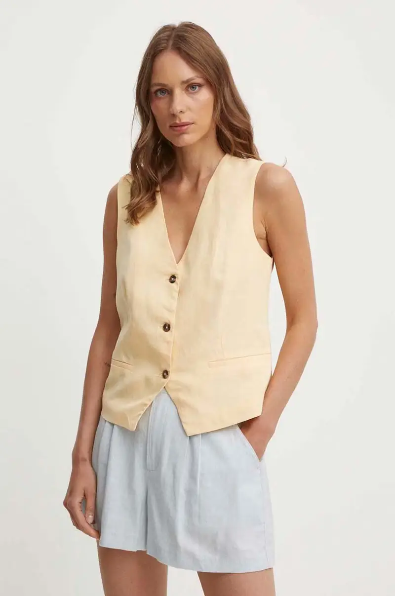 gilè con aggiunta di lino ADITI colore arancione PL402420