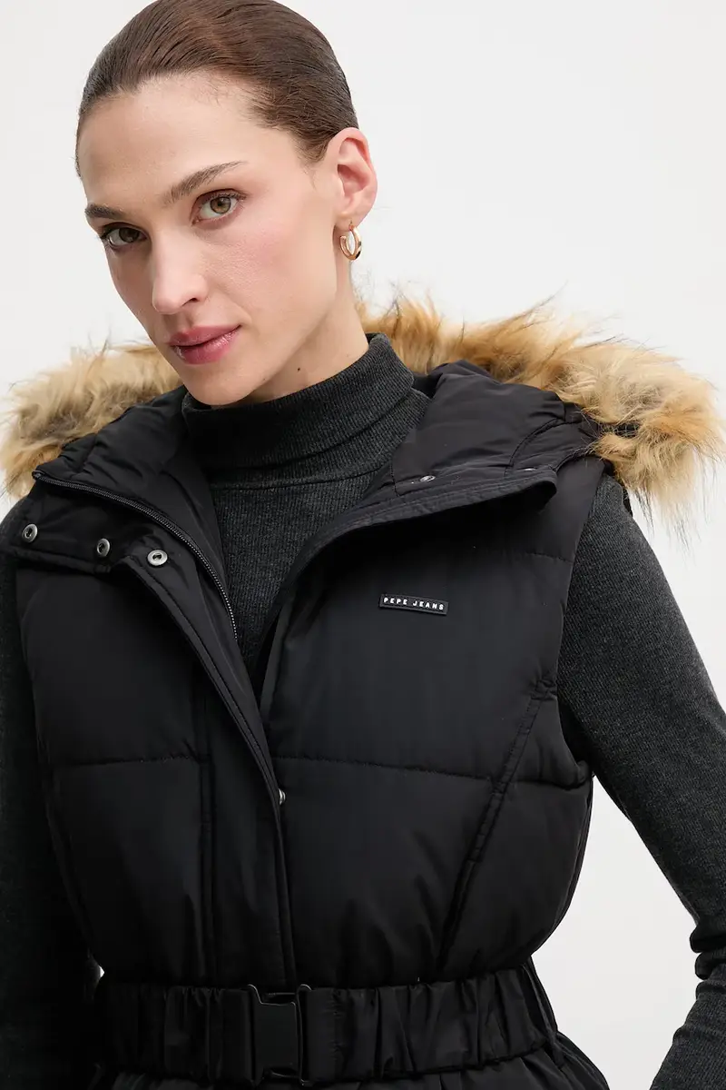 gilet in piuma colore nero PL4024335 miniatura 4