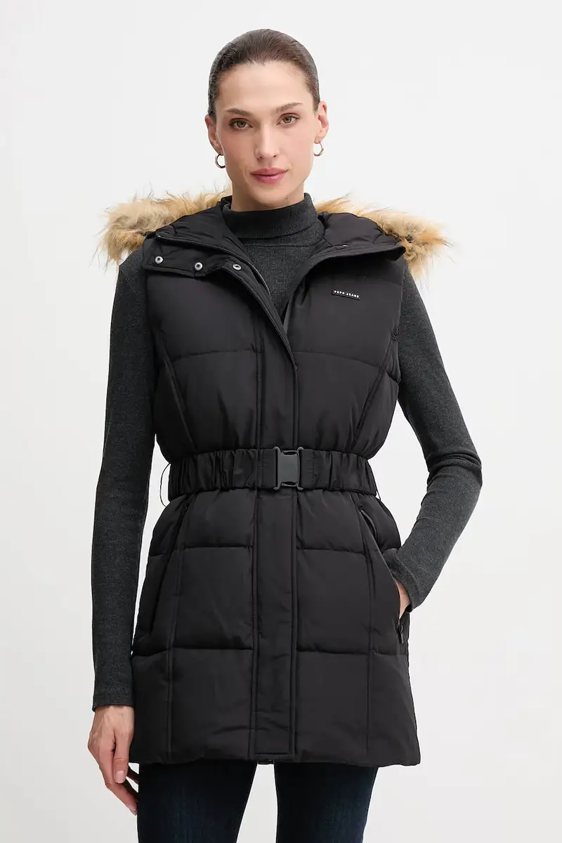 gilet in piuma colore nero PL4024335