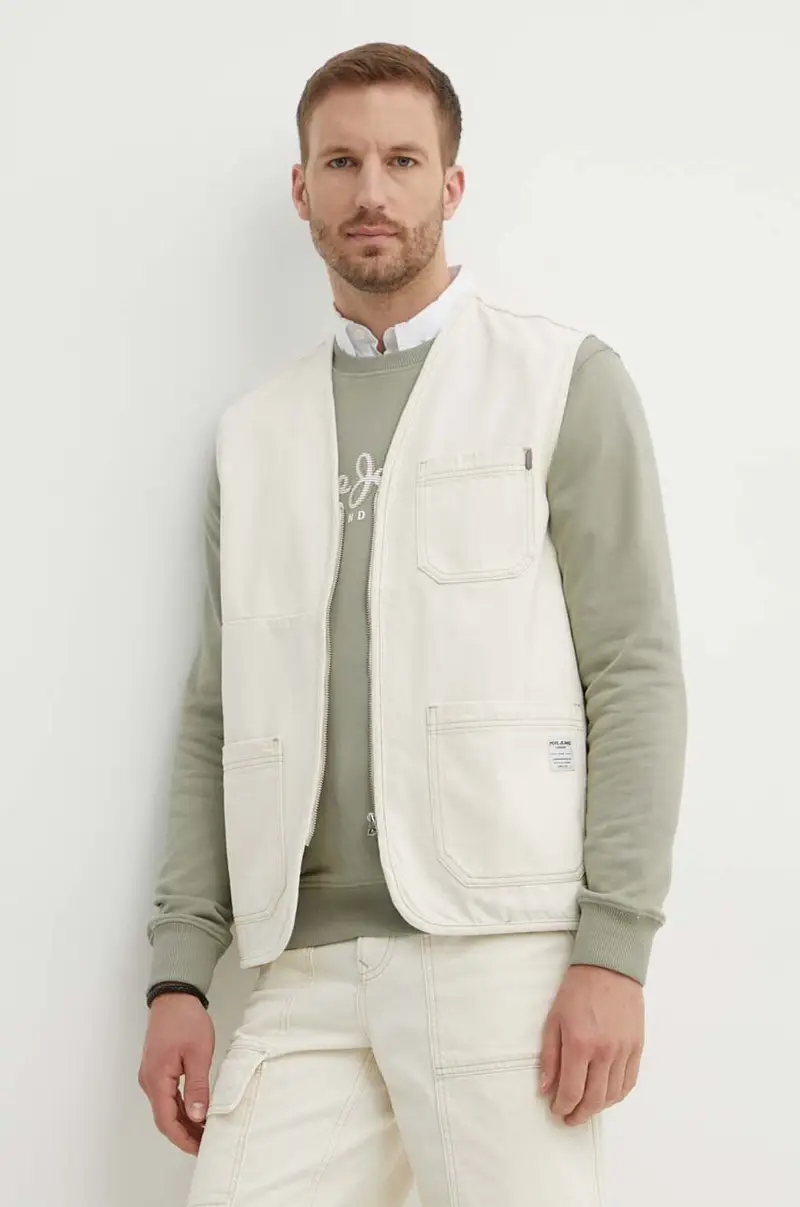 Pepe Jeans Gilet Uomo Beige 3568943 miniatura 4