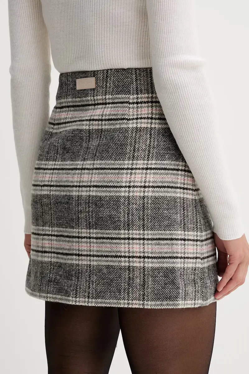 gonna con aggiunta di lana colore grigio PL9011872 miniatura 3