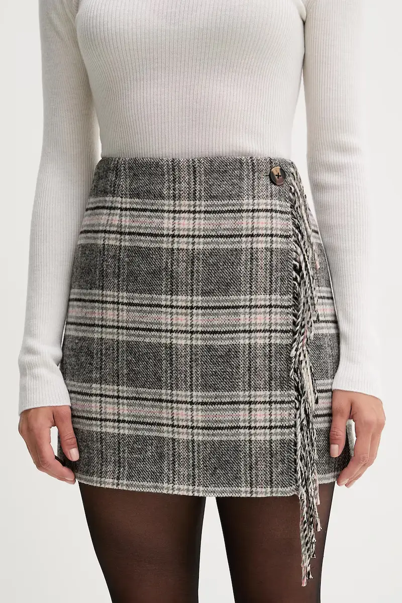 gonna con aggiunta di lana colore grigio PL9011872