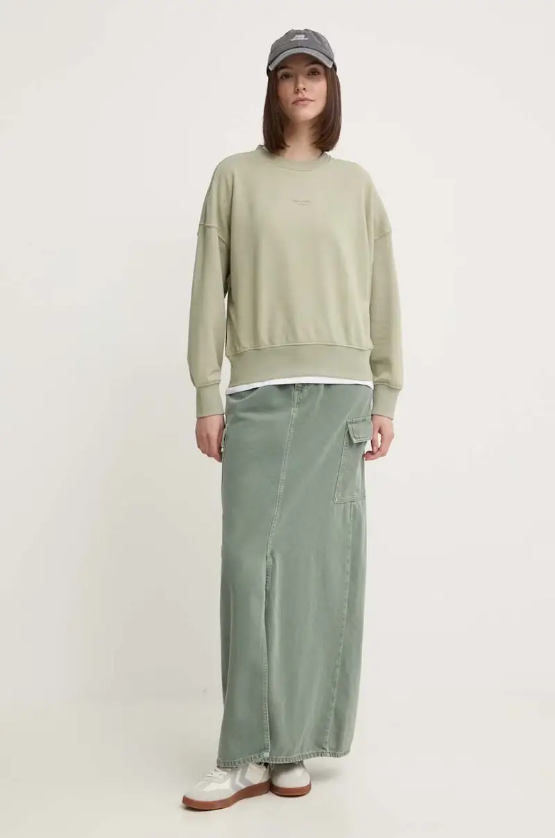 gonna di jeans MAXI SKIRT HW CLR colore verde PL901143 miniatura 2