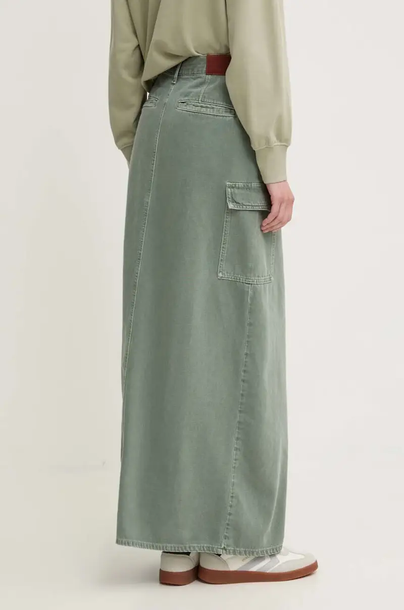 gonna di jeans MAXI SKIRT HW CLR colore verde PL901143 miniatura 3