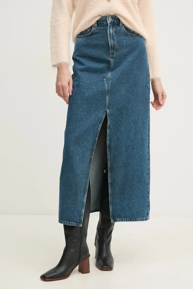 gonna di jeans MAXI SKIRT HW colore blu PL901185EF2L