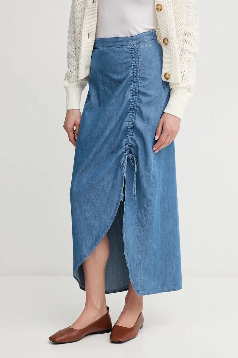gonna di jeans MAXI SKIRT HW SUNSET colore blu PL901218