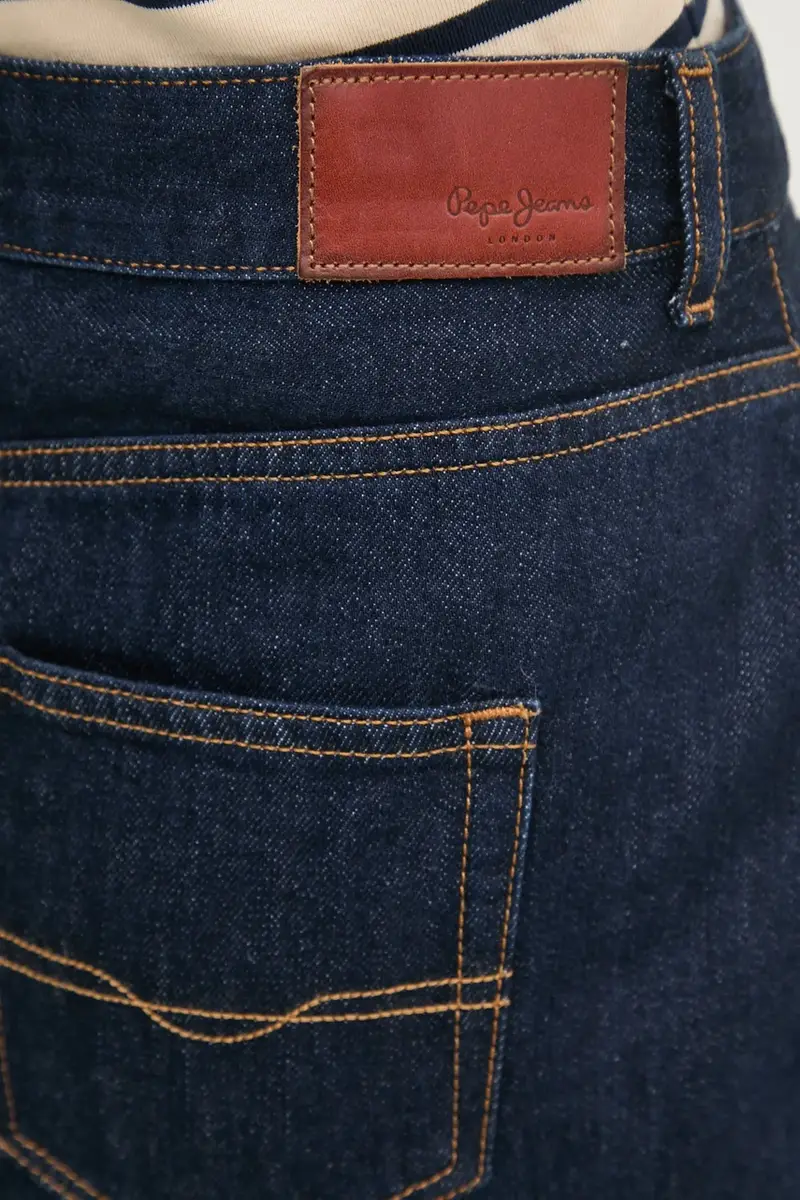 gonna di jeans MIDI SKIRT HW colore blu navy PL901186AB2 miniatura 4