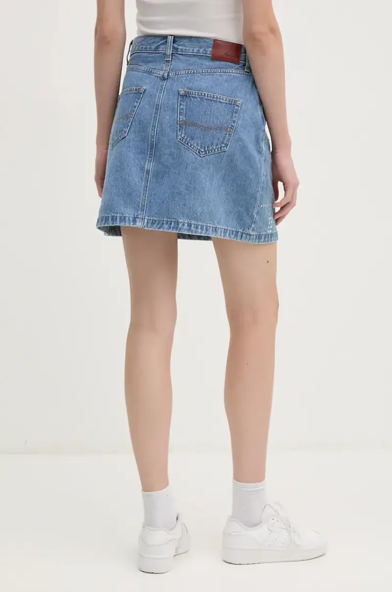 gonna di jeans MINI SKIRT HW GLITTER Blu miniatura 3