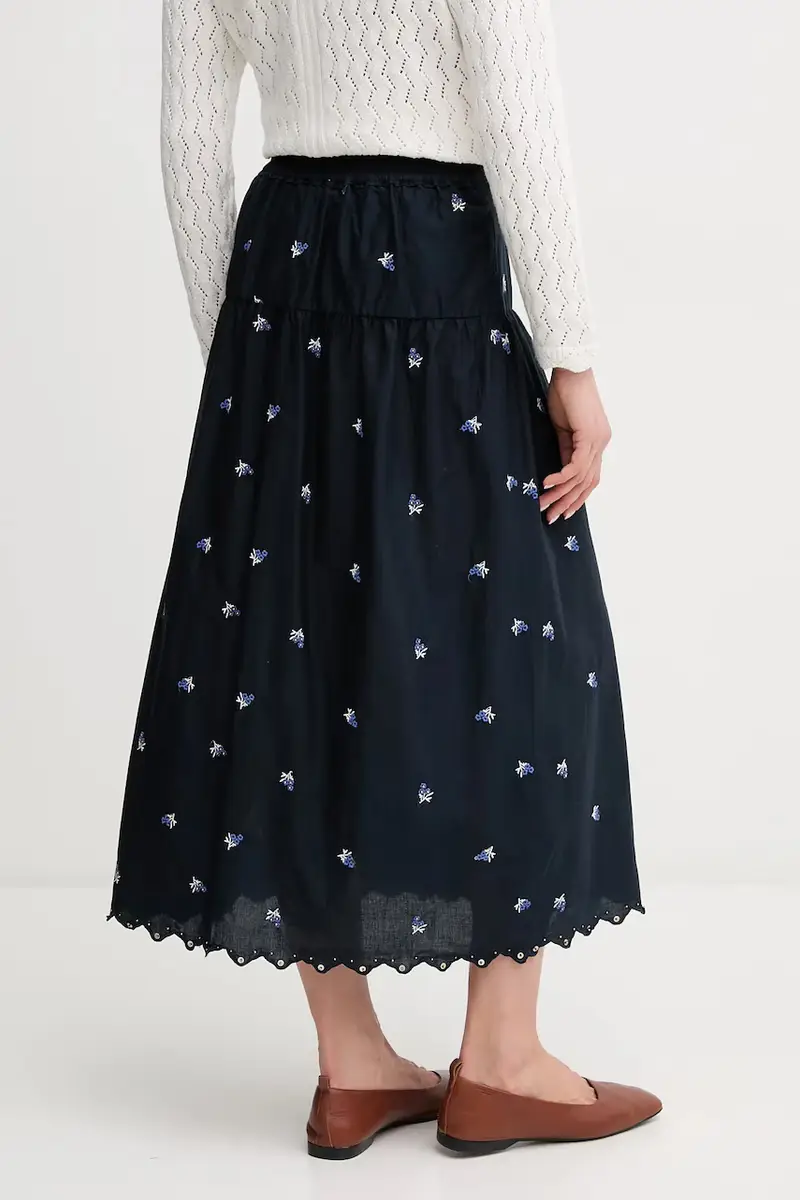 gonna in cotone EVEN colore blu navy PL901217 miniatura 3