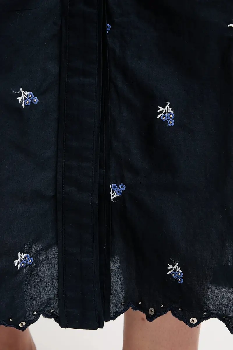 gonna in cotone EVEN colore blu navy PL901217 miniatura 4