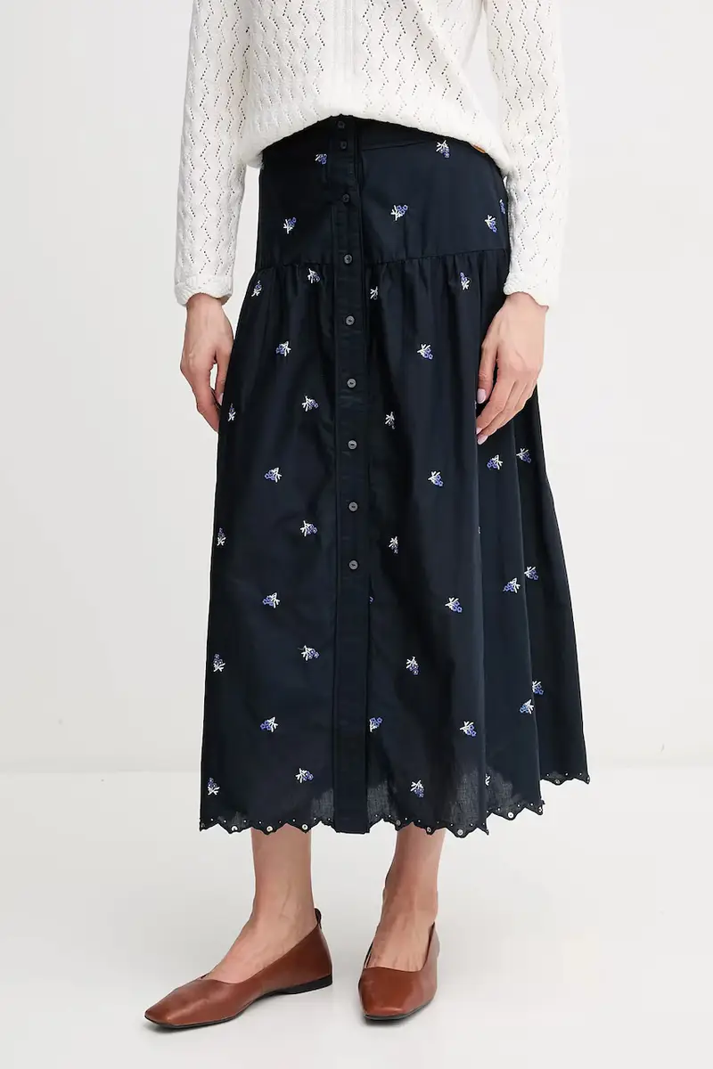 gonna in cotone EVEN colore blu navy PL901217