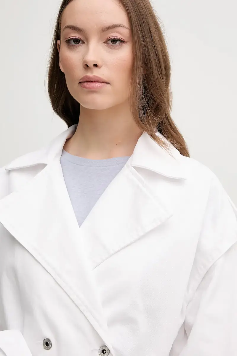 impermeabile di cotone SUE donna colore bianco PL402568 miniatura 4