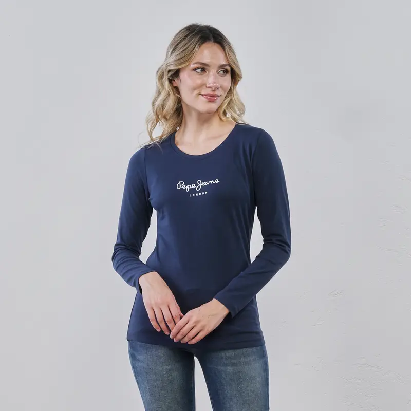 Maglia blu da donna con logo