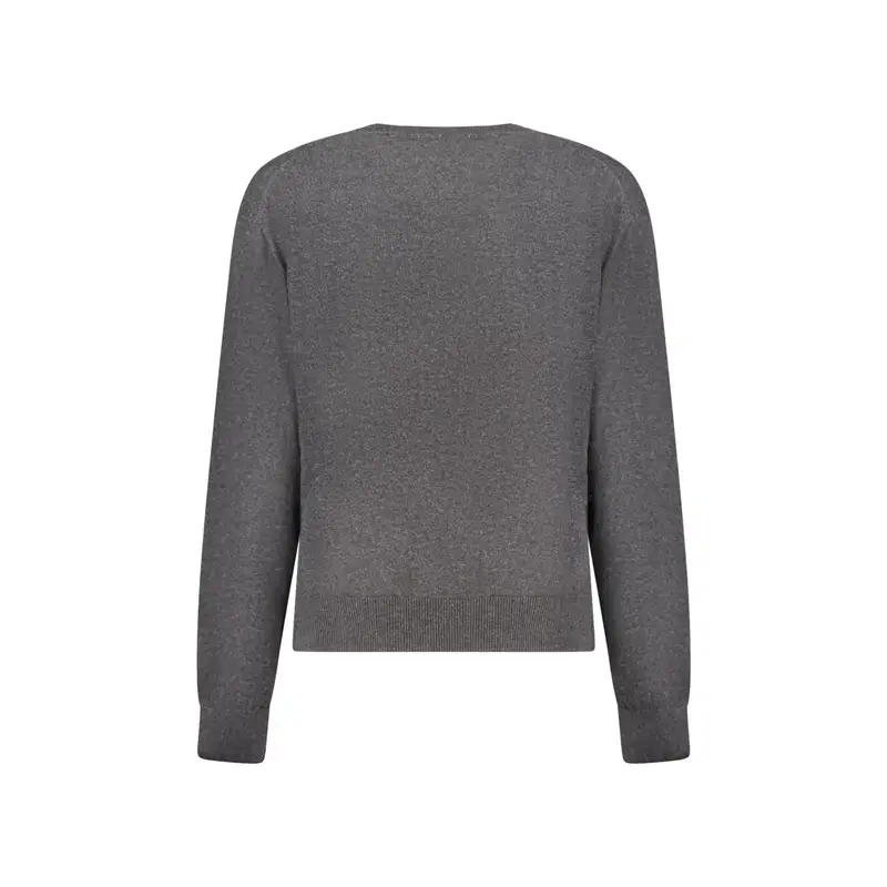 Maglia Donna Nera Girocollo Maniche Lunghe Logo Nero miniatura 2