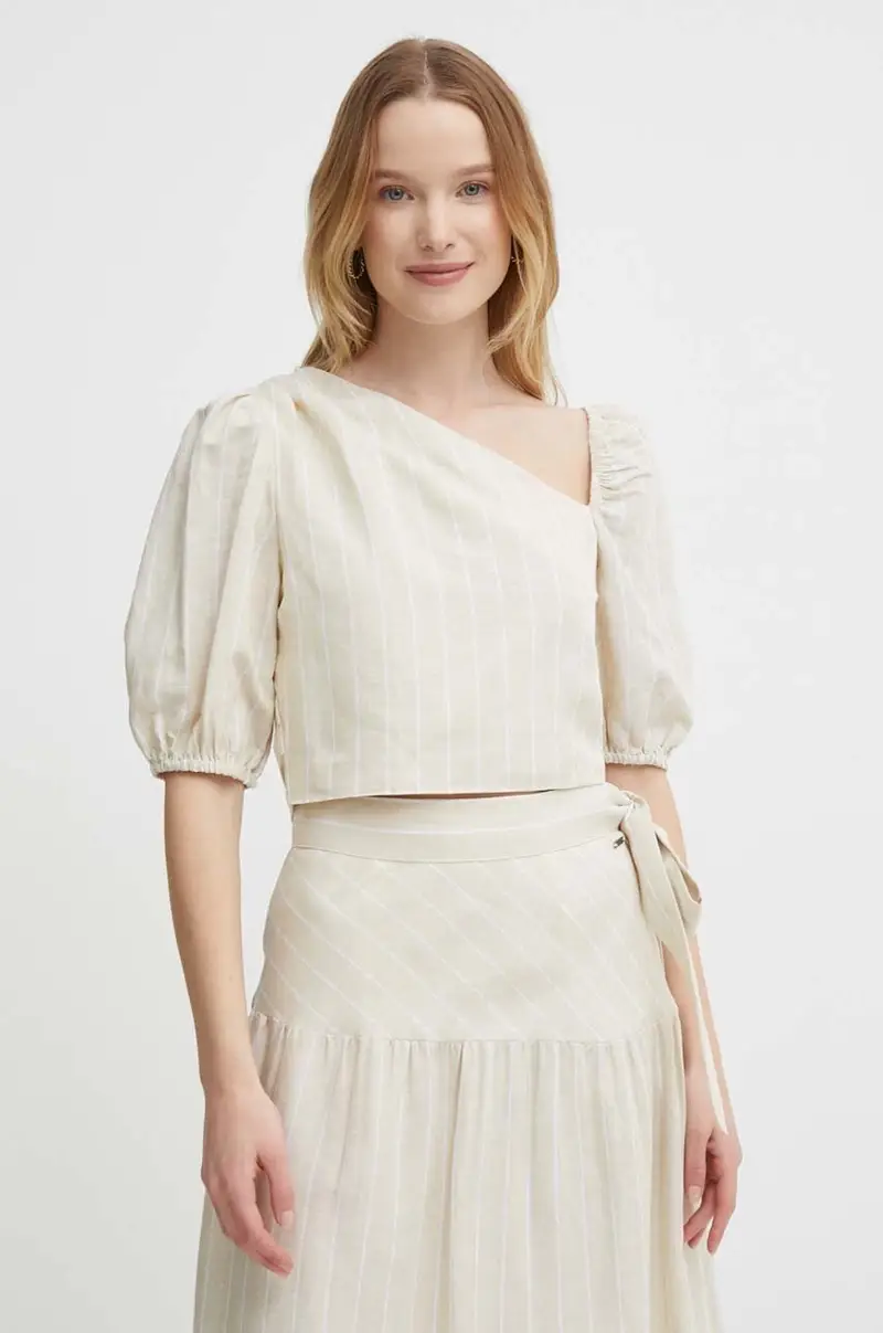 maglietta di lino MATI Beige miniatura 4