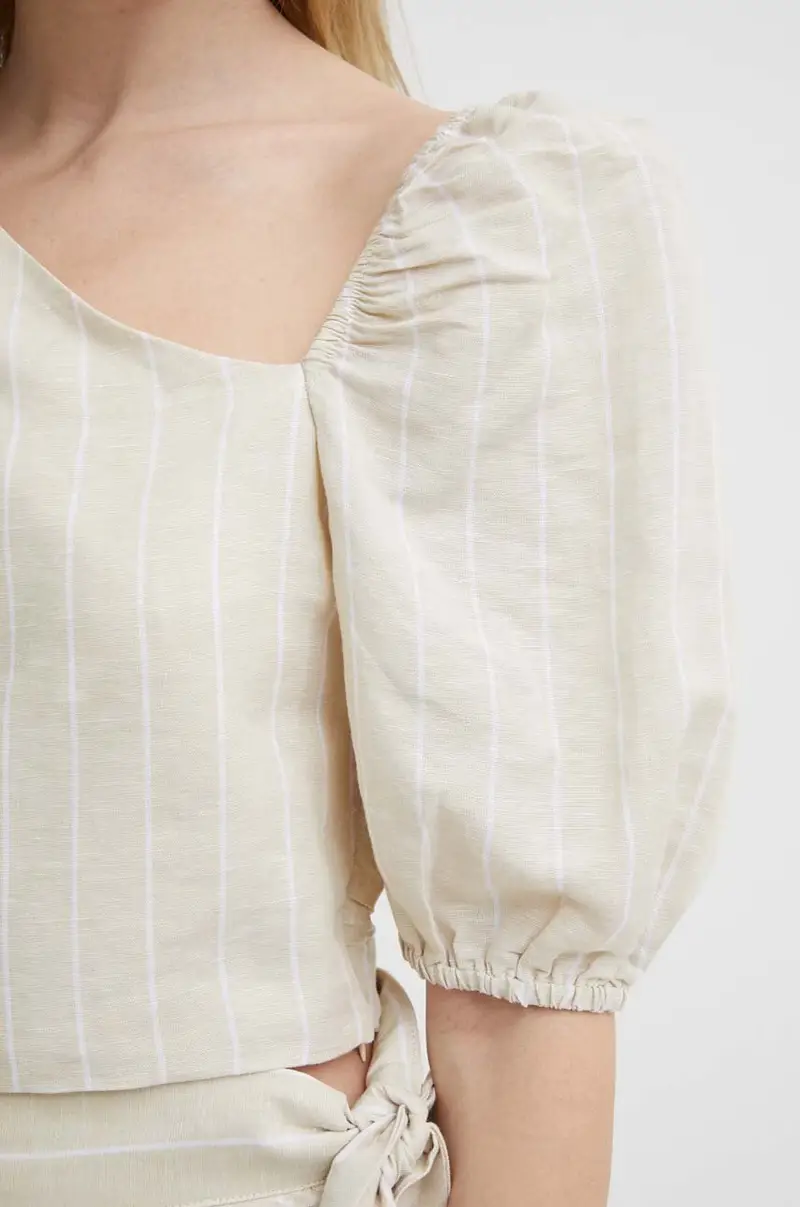 maglietta di lino MATI Beige miniatura 5