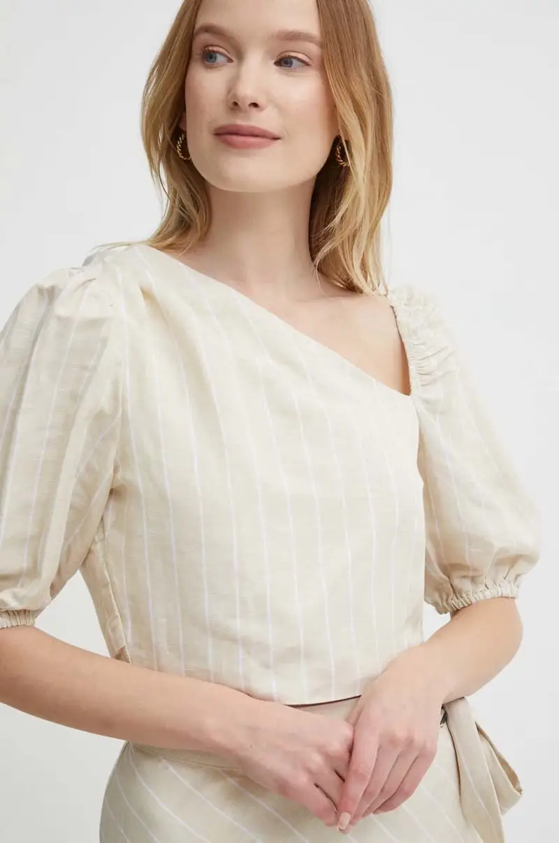 maglietta di lino MATI Beige