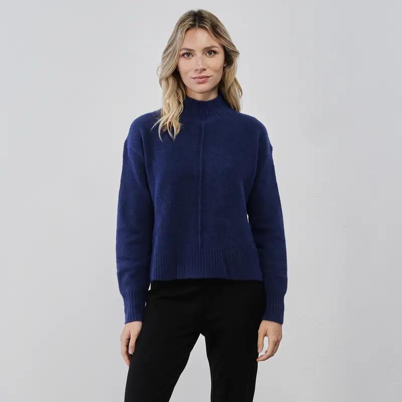 Maglioncino blu da donna modello lupetto