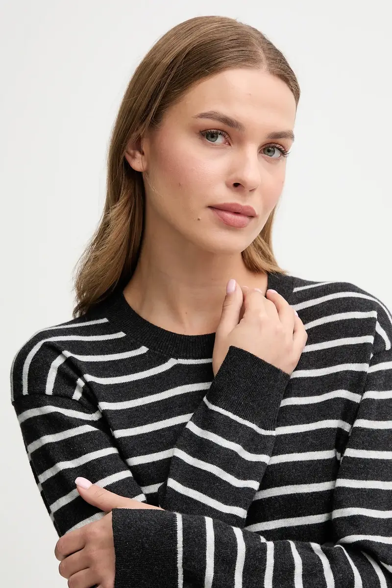 maglione con aggiunta di cachemire donna colore nero PL7000003 miniatura 4