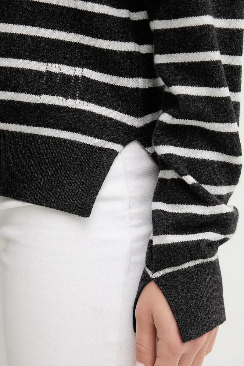 maglione con aggiunta di cachemire donna colore nero PL7000003 miniatura 5