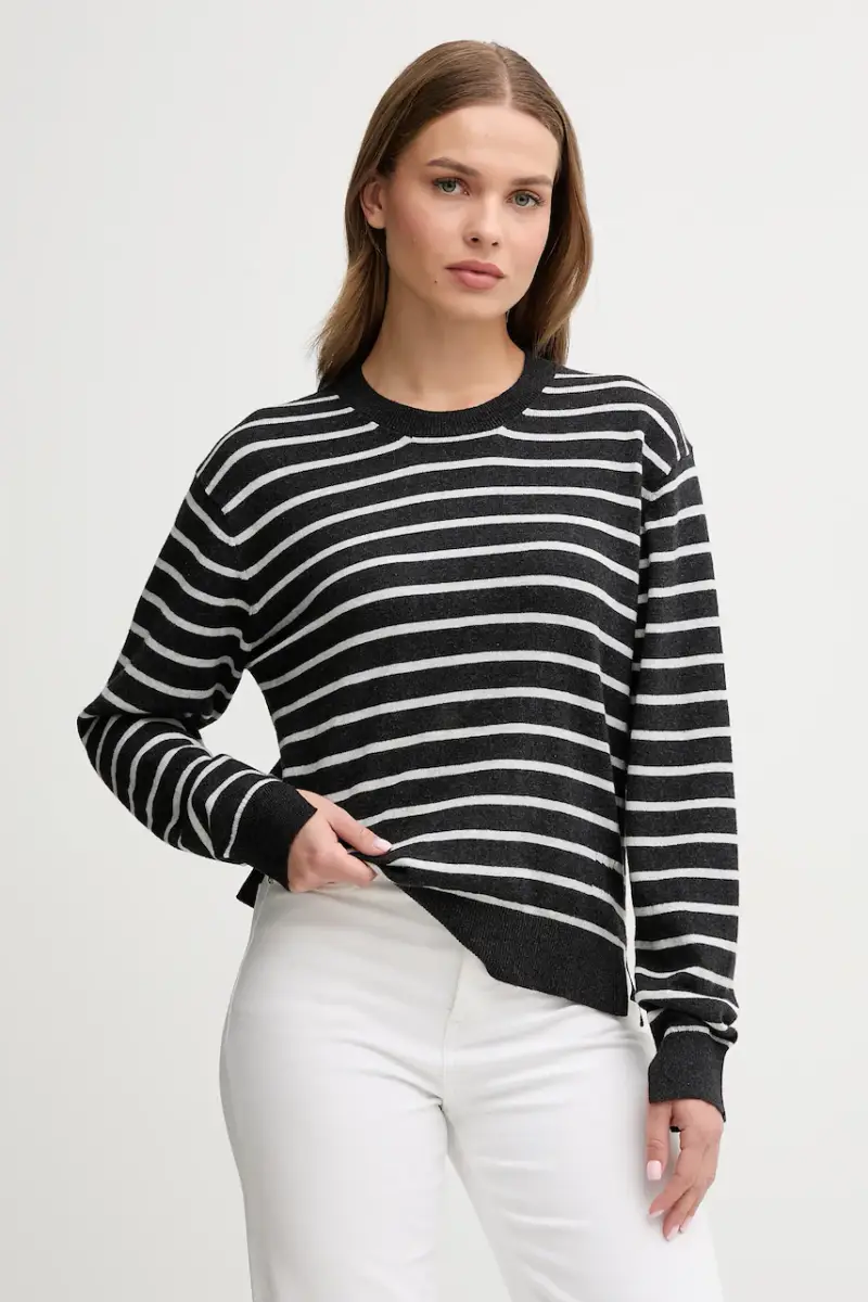 maglione con aggiunta di cachemire donna colore nero PL7000003