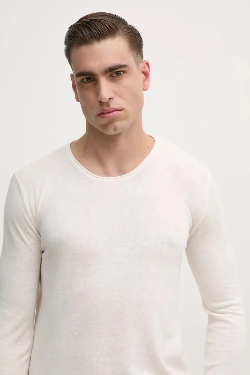 maglione con aggiunta di lino LAYNE uomo colore beige PM702519 miniatura 4