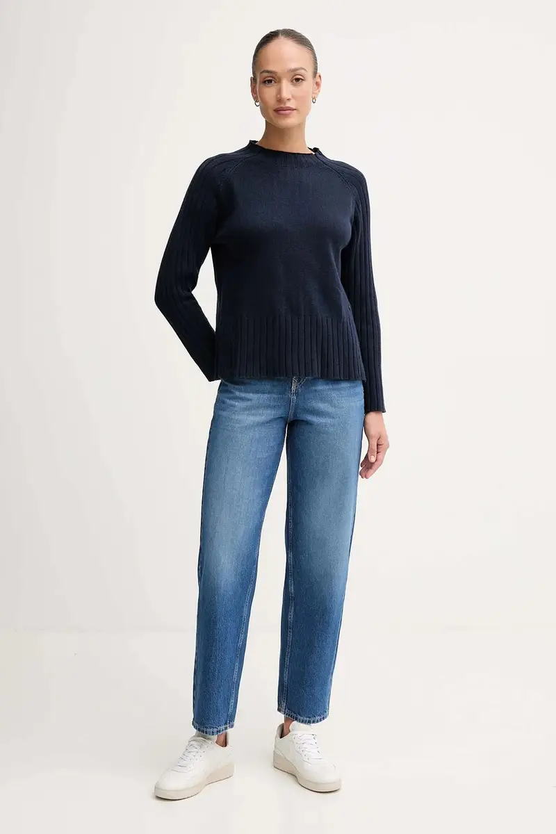 maglione con lana colore blu navy PL7000056 miniatura 2